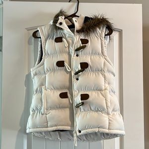 Women’s white hooded vest